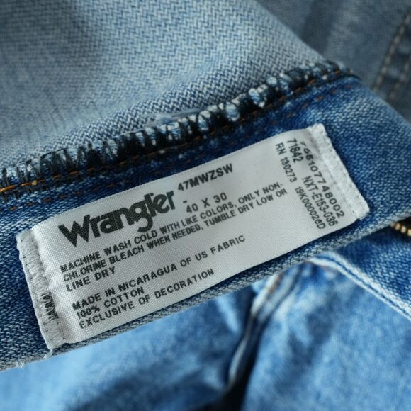 Wrangler Jeans Mens 40x30 Cowboy Cut Regular Fit Denim 47MWZSW Rodeo Work - Picture 6 of 10